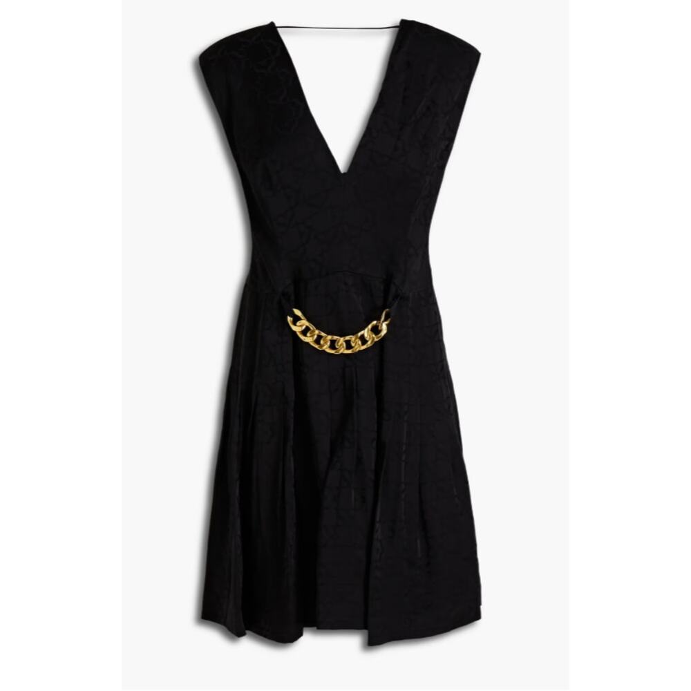 Sandro Aurea Chain Accent Jacquard‎ Fit & Flare Dress Size 8 - Picture 3 of 7